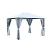 Coperture Per Esterno E Accessori- Gazebo da esterno "fuenti" impermeabile e tende laterali color grigio, 3x3,60xh2,63 m