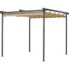 Outlet Gazebo da esterno "hobart" in ferro e poliestere colore beige, 300x300x200 cm Coperture Per Esterno E Accessori