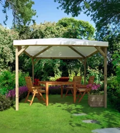 Coperture Per Esterno E Accessori-Alce Gazebo da esterno in legno "joy pocket" 3x3 m