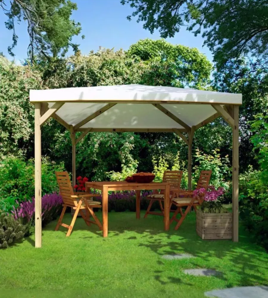 Coperture Per Esterno E Accessori-Alce Gazebo da esterno in legno "joy pocket" 3x3 m