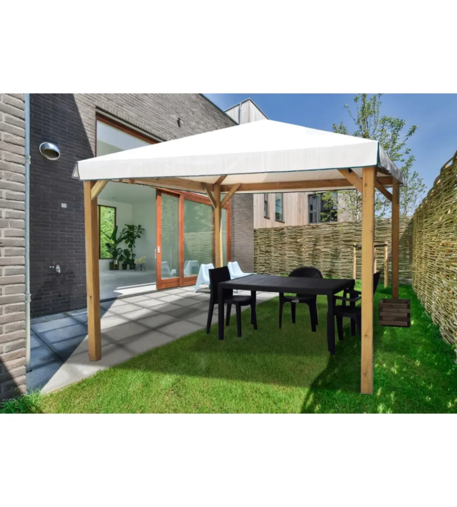 Coperture Per Esterno E Accessori|Gazebo da esterno "ischia" senza grigliati in legno, 360x360 cm