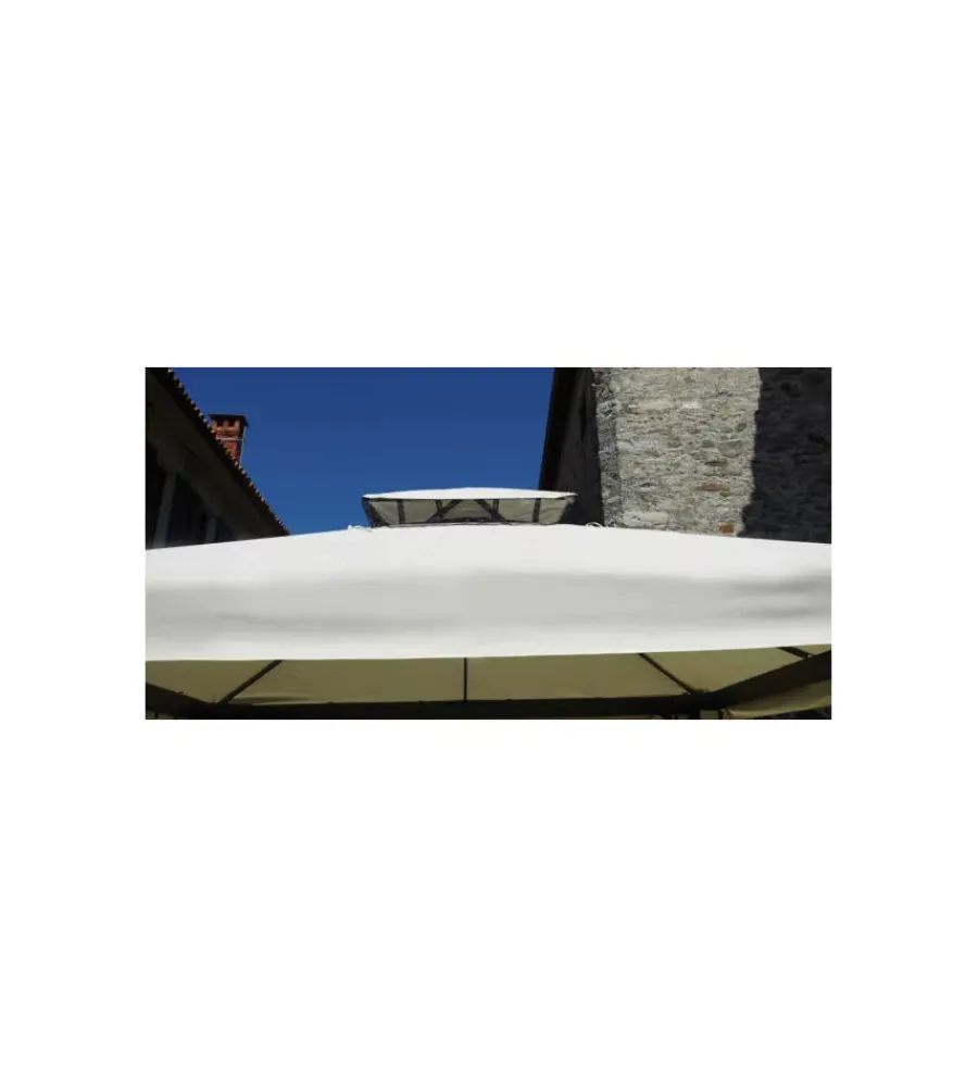 Coperture Per Esterno E Accessori- Gazebo da esterno quadrato solaria "nebraska" in alluminio ecru' 3x3 mt