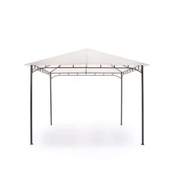 Coperture Per Esterno E Accessori|Gazebo da esterno "rodi" in ferro e poliestere colore sabbia, 300x400x255 cm