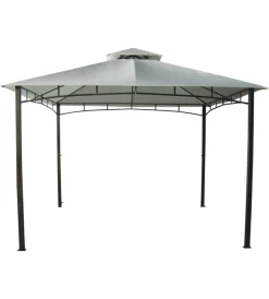 Coperture Per Esterno E Accessori-EuroGarden Gazebo da giardino con doppio tetto "deluxe" in acciaio ecrù 3x3 m