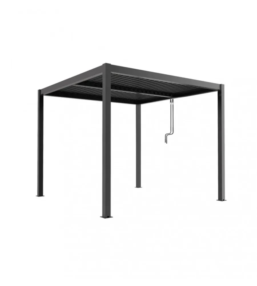 Clearance Gazebo pergola bioclimatica da esterno elica garden grigio scuro in alluminio - 3x3x2,5 m Coperture Per Esterno E Accessori