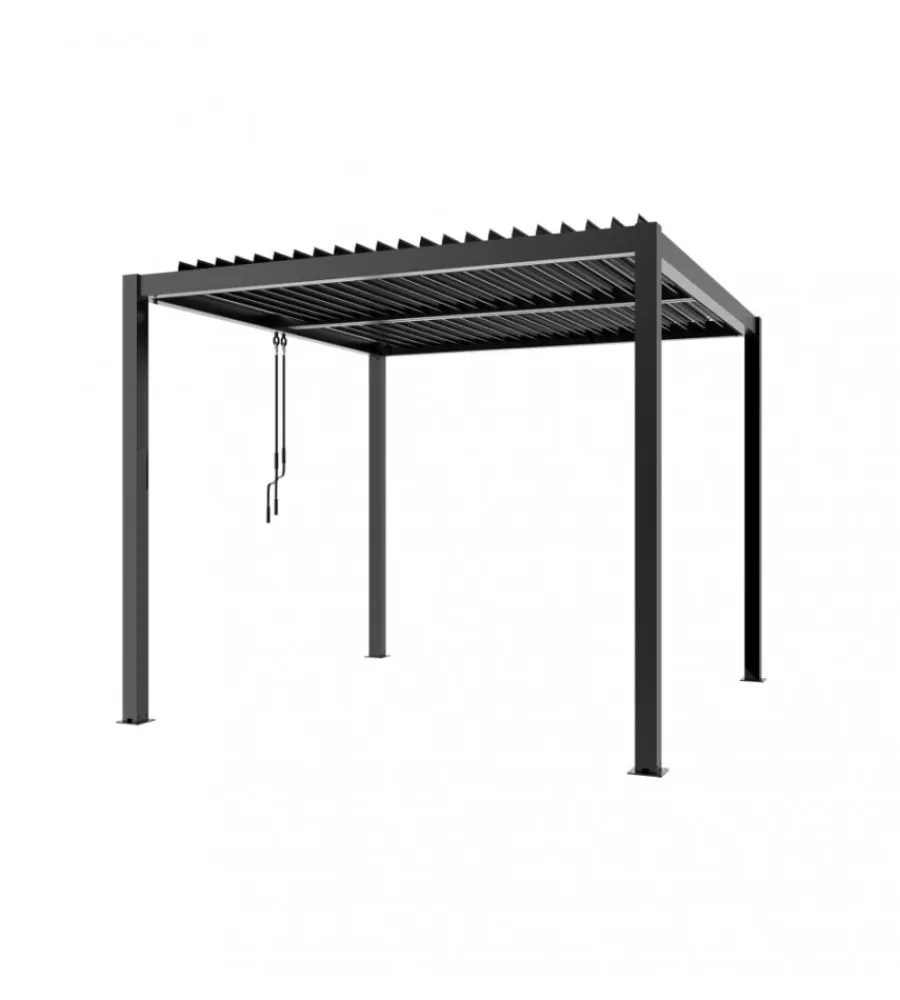 Clearance Gazebo pergola bioclimatica da esterno elica garden grigio scuro in alluminio - 3x3x2,5 m Coperture Per Esterno E Accessori