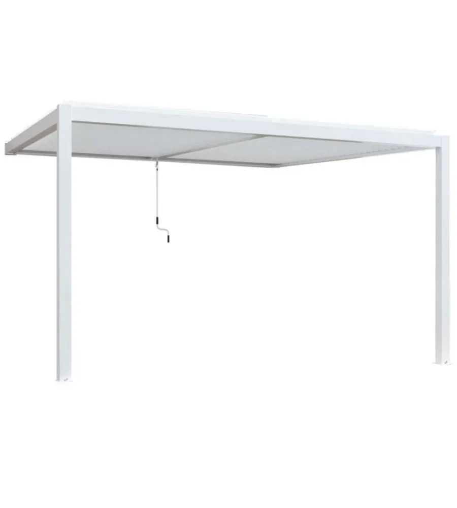 Coperture Per Esterno E Accessori|Gazebo pergola bioclimatica da esterno addossata elica garden bianco in alluminio - 3x4 m
