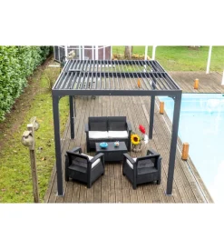 Hot Gazebo pergola bioclimatica autoportante da esterno in alluminio 2,4x3 m Coperture Per Esterno E Accessori