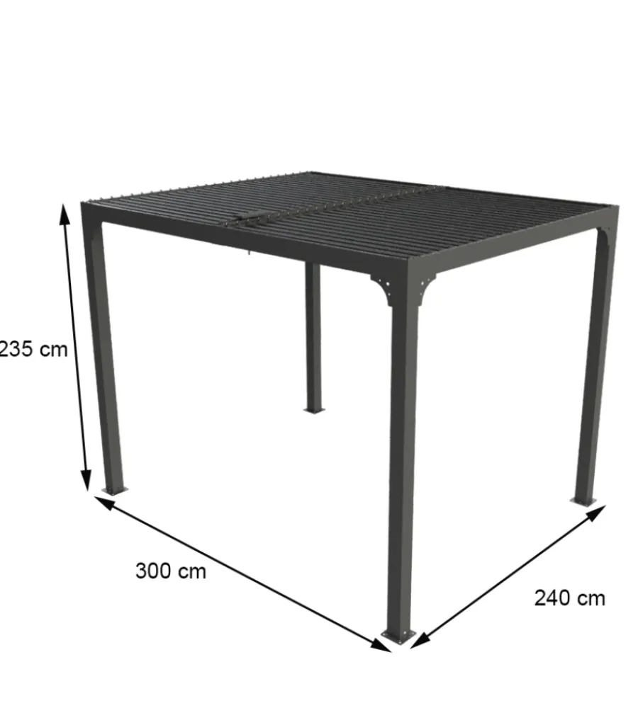 Hot Gazebo pergola bioclimatica autoportante da esterno in alluminio 2,4x3 m Coperture Per Esterno E Accessori