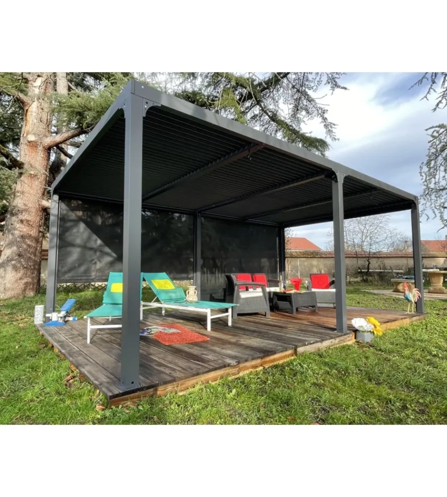 Hot Gazebo pergola bioclimatica autoportante da esterno in alluminio 5,98x3,60m Coperture Per Esterno E Accessori