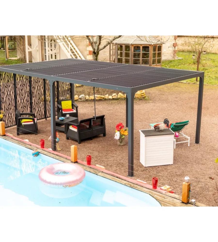 Hot Gazebo pergola bioclimatica autoportante da esterno in alluminio 5,98x3,60m Coperture Per Esterno E Accessori