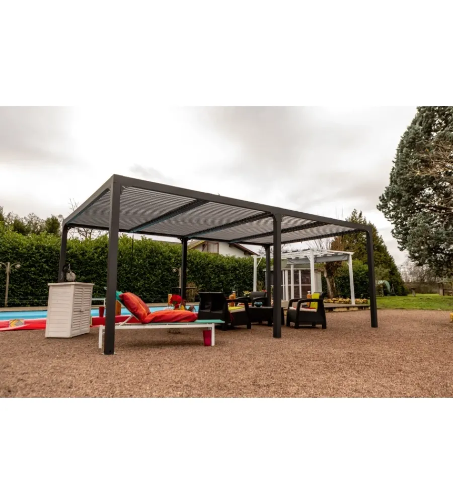 Hot Gazebo pergola bioclimatica autoportante da esterno in alluminio 5,98x3,60m Coperture Per Esterno E Accessori