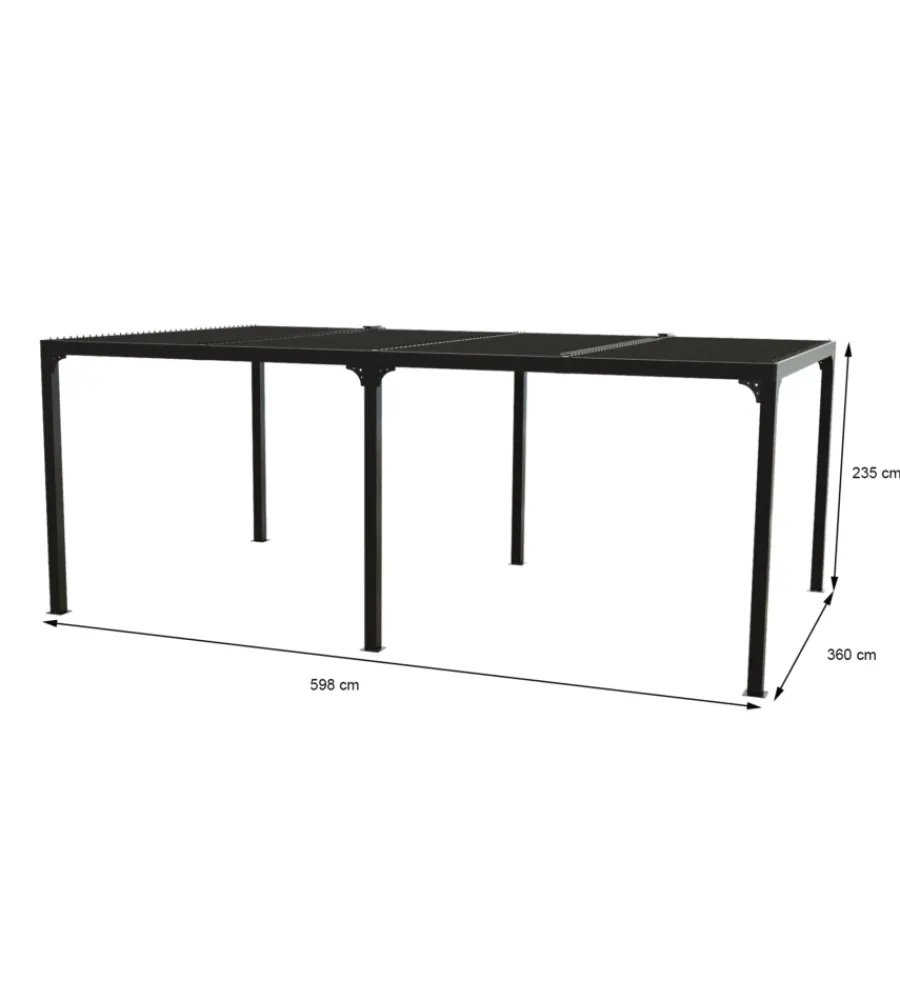 Hot Gazebo pergola bioclimatica autoportante da esterno in alluminio 5,98x3,60m Coperture Per Esterno E Accessori