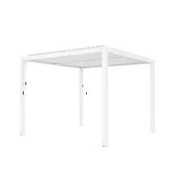 Coperture Per Esterno E Accessori- Gazebo pergola bioclimatica da esterno elica garden bianca in alluminio - 4x4 m