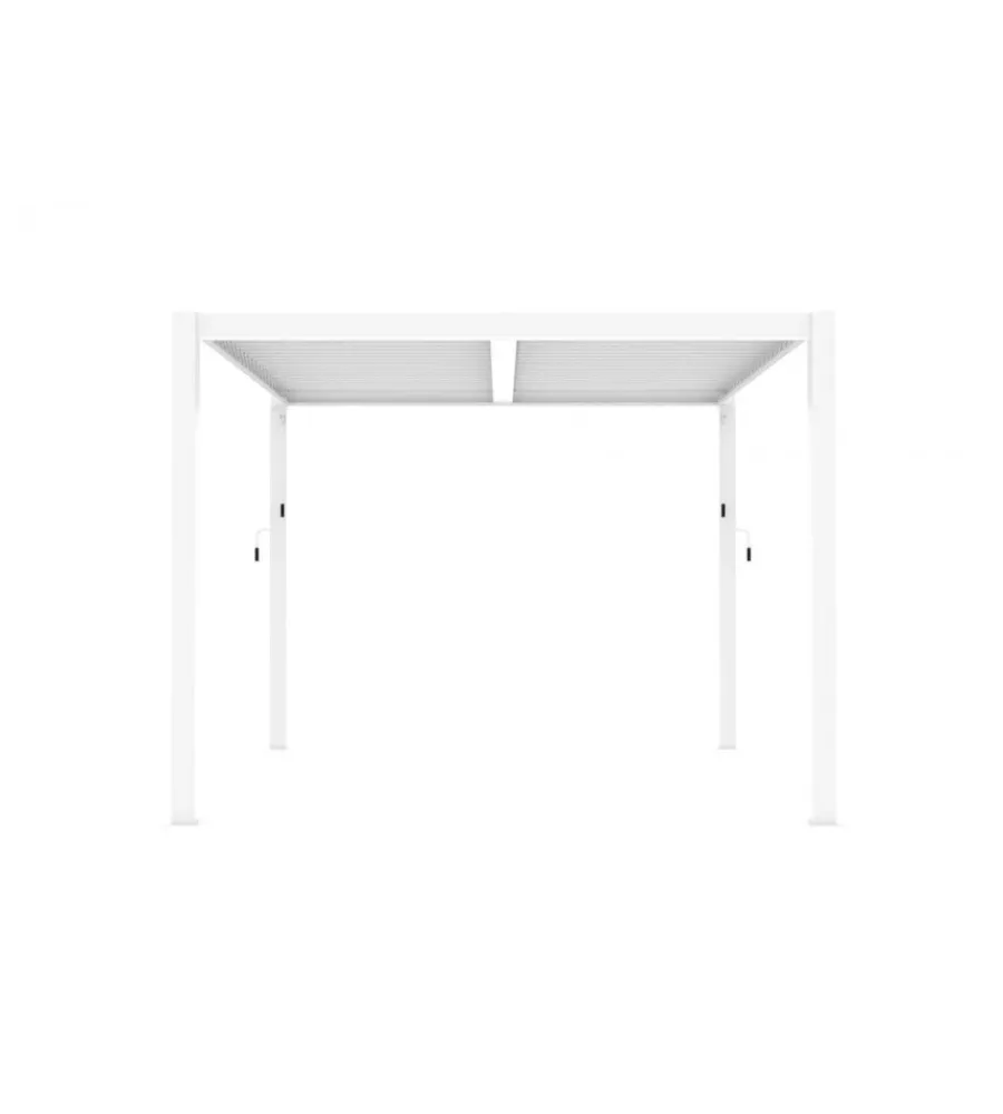 Coperture Per Esterno E Accessori- Gazebo pergola bioclimatica da esterno elica garden bianca in alluminio - 4x4 m