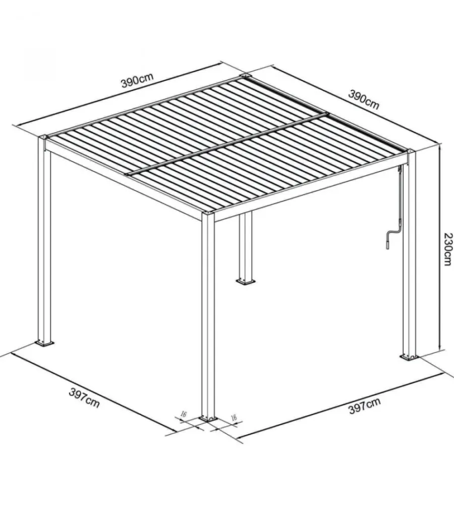 Coperture Per Esterno E Accessori- Gazebo pergola bioclimatica da esterno elica garden bianca in alluminio - 4x4 m