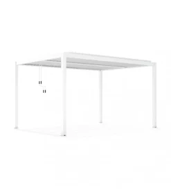 Coperture Per Esterno E Accessori- Gazebo pergola bioclimatica da esterno elica garden bianca in alluminio - 3x4 m