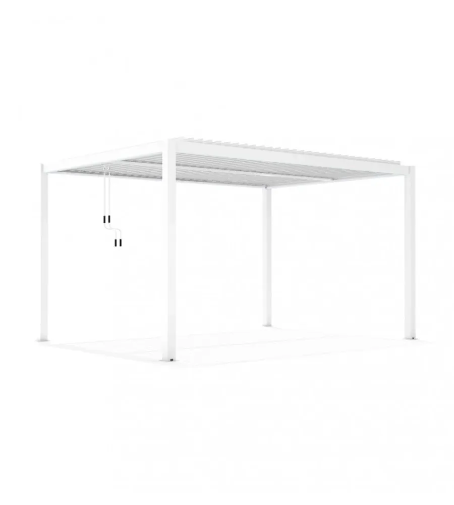 Coperture Per Esterno E Accessori- Gazebo pergola bioclimatica da esterno elica garden bianca in alluminio - 3x4 m