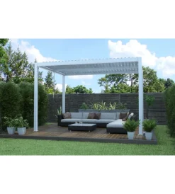 Coperture Per Esterno E Accessori- Gazebo pergola bioclimatica da esterno elica garden bianca in alluminio - 3x4 m