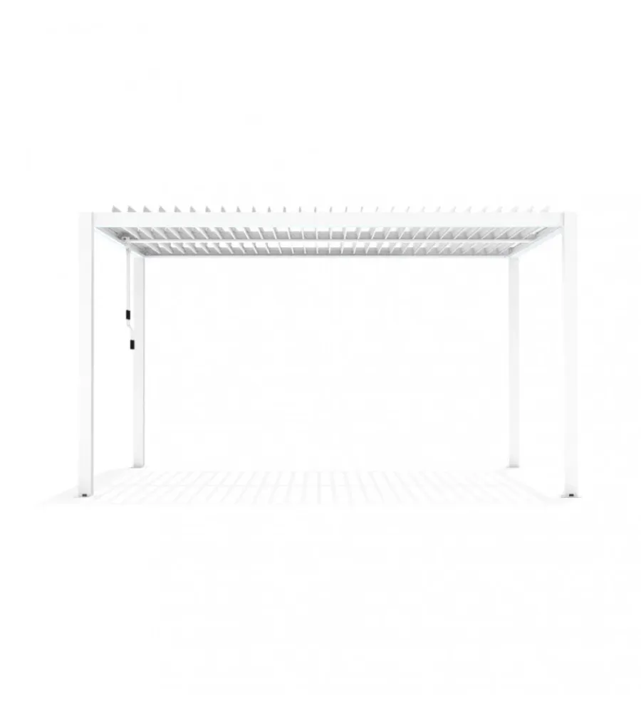 Coperture Per Esterno E Accessori- Gazebo pergola bioclimatica da esterno elica garden bianca in alluminio - 3x4 m