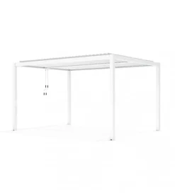 Coperture Per Esterno E Accessori- Gazebo pergola bioclimatica da esterno elica garden bianca in alluminio - 3x4 m