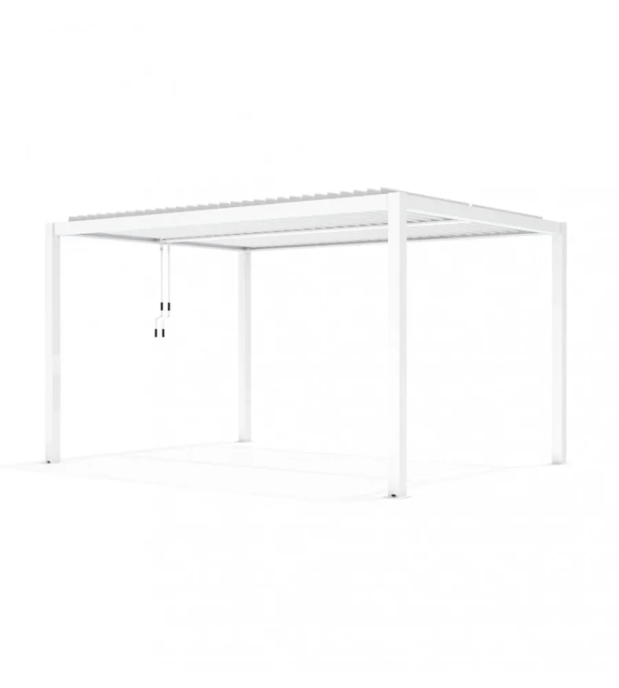 Coperture Per Esterno E Accessori- Gazebo pergola bioclimatica da esterno elica garden bianca in alluminio - 3x4 m