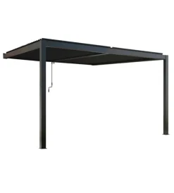Coperture Per Esterno E Accessori|Gazebo pergola bioclimatica da esterno addossata elica garden antracite in alluminio - 3x4 m