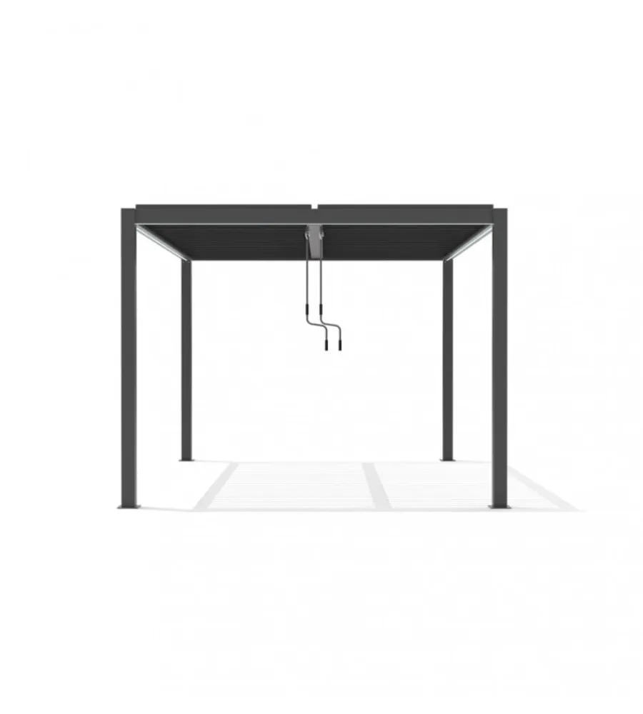 Coperture Per Esterno E Accessori|Gazebo pergola bioclimatica da esterno elica garden antracite in alluminio - 3x4 m