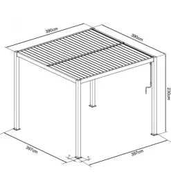 Sale Gazebo pergola bioclimatica da esterno elica garden antracite in alluminio - 4x4 m Coperture Per Esterno E Accessori