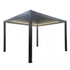 Coperture Per Esterno E Accessori- Gazebo pergola bioclimatica da esterno elica garden antracite in alluminio, con led e copertura motorizzata - 3x4x2,5 m