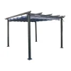 New Gazebo pergola da esterno "daiana" in acciaio grigio 3x3 m Coperture Per Esterno E Accessori