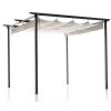 Coperture Per Esterno E Accessori|Gazebo pergola da esterno retrattile "mykonos", colore antracite - 2,90x2,90x2,30 mt