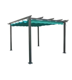EuroGarden Coperture Per Esterno E Accessori|Gazebo pergola da esterno "daiana" in acciaio verde 3x3 m