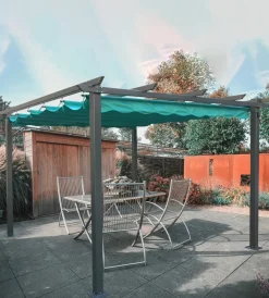 EuroGarden Coperture Per Esterno E Accessori|Gazebo pergola da esterno "daiana" in acciaio verde 3x3 m