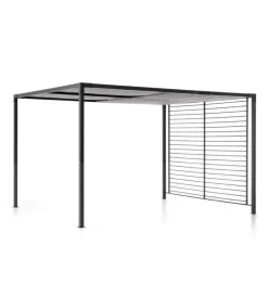 Coperture Per Esterno E Accessori|Gazebo pergola da esterno "bora" in ferro antracite, 3x3,6 metri