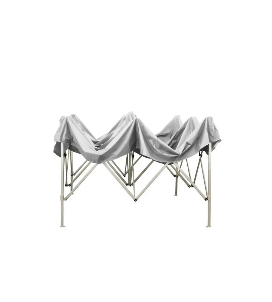 Coperture Per Esterno E Accessori- Gazebo richiudibile pieghevole riviera in tessuto impermeabile e anti uv bianco 2x2 m