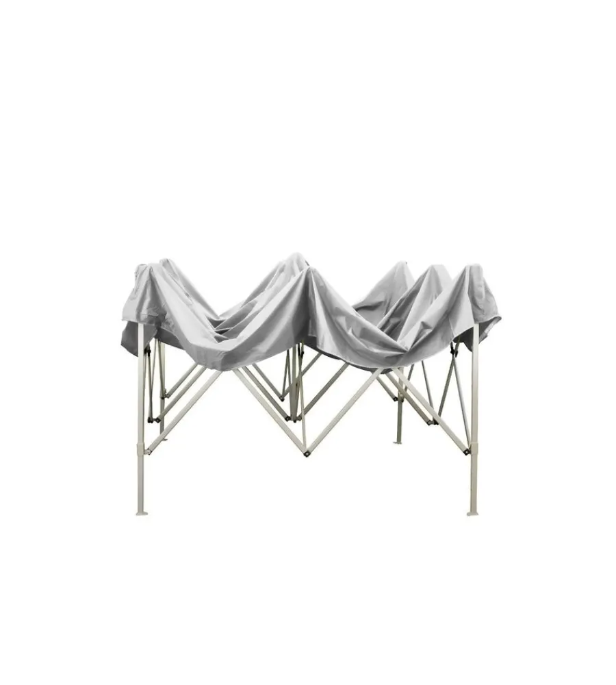 Outlet Gazebo richiudibile pieghevole riviera in tessuto impermeabile e anti uv bianco 3x3 m Coperture Per Esterno E Accessori