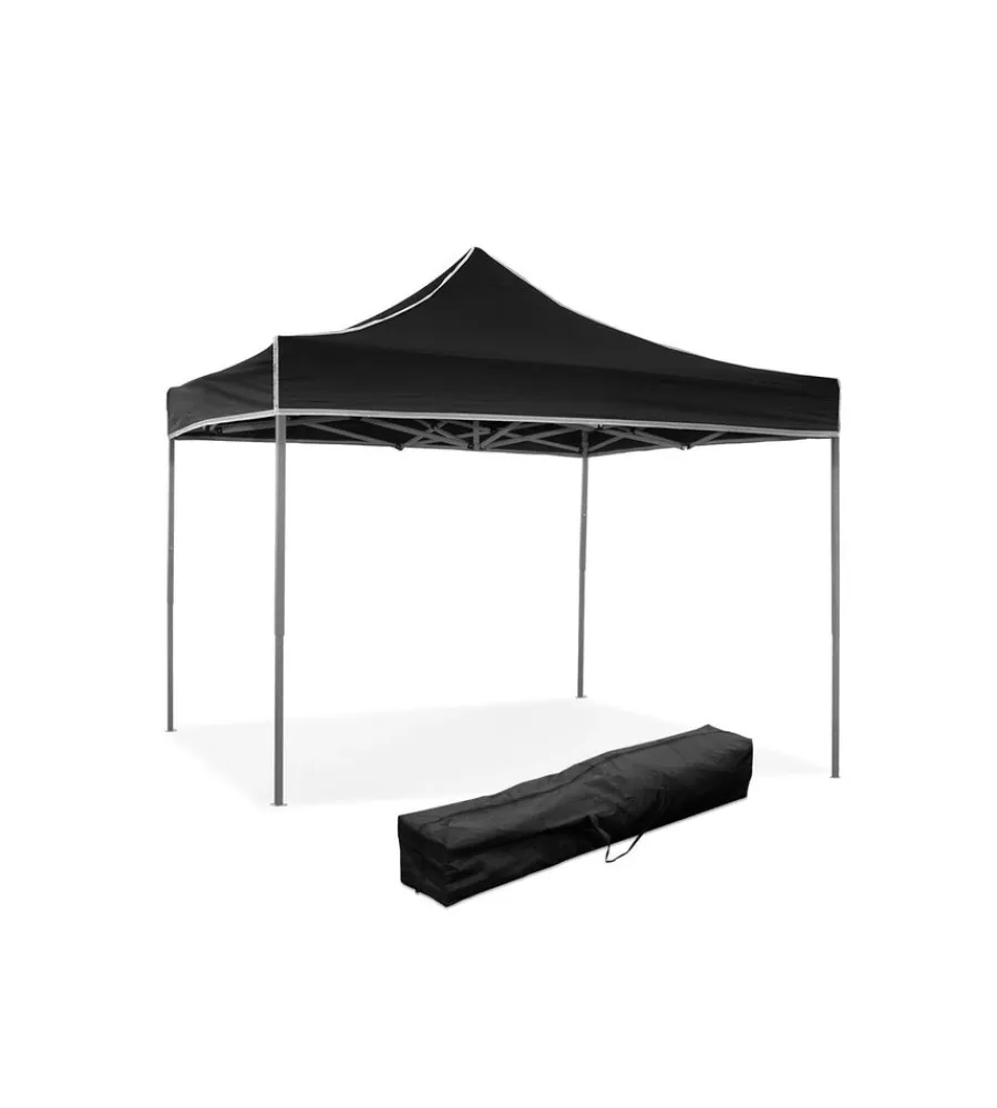 New Gazebo richiudibile pieghevole riviera in tessuto impermeabile e anti uv nero 3x3 m Coperture Per Esterno E Accessori