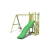 Giochi E Casette Bimbo-Fungoo Gioco da esterno per bambini in legno "funny 3 double swing" con torretta scoperta, scivolo e altalena doppia, 345x284x210 cm