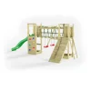 Best Gioco per bambini da esterno in legno "maxi funny exposure" con scivolo, torretta, ponte e altalena, 525x398x210 cm Giochi E Casette Bimbo