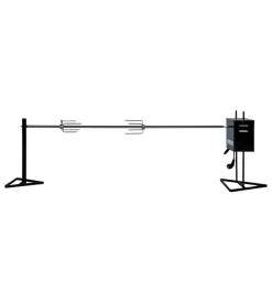 Barbecue|Girarrosto elettrico in acciaio nero 45 kg 140 cm