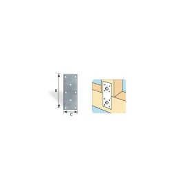 Ferramenta Per Esterno- Giunto a piastra forato, leggero 75 x 40 mm.