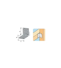 Ferramenta Per Esterno|Giunto ad angolo forato 60 x 60 x 50 mm.
