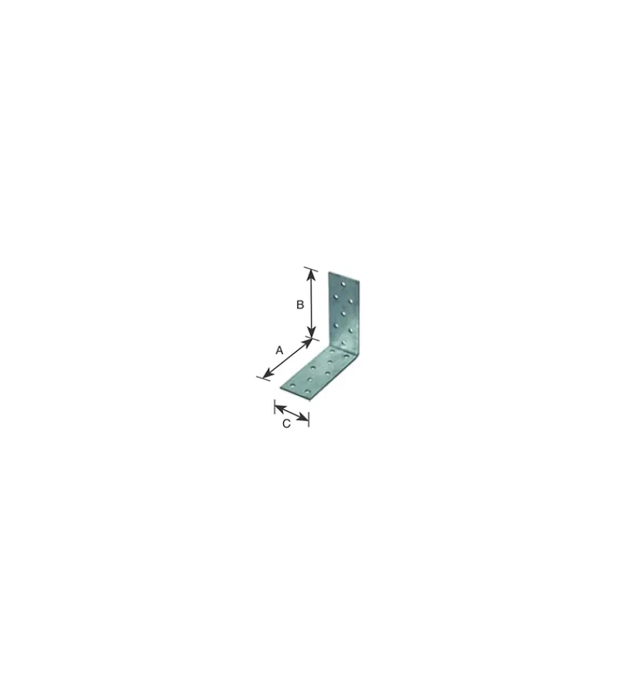 Ferramenta Per Esterno- Giunto ad angolo forato 80 x 120 x 40 mm.