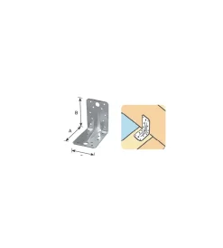 Ferramenta Per Esterno|Giunto ad angolo nervato 105 x 90 x 90 mm.