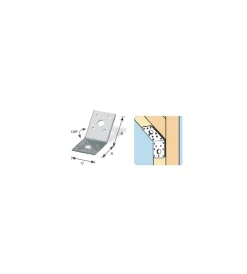 Ferramenta Per Esterno|Giunto ad angolo per pergole 90 x 90 x 40 x 3,0 mm.