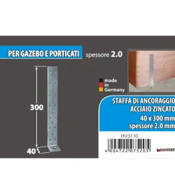 Hot Giunto per ancoraggio cemento 300 x 40 mm. Ferramenta Per Esterno