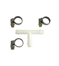 Outlet Giunzione per tubi a "t" + 2 fascette - 8 mm = 5/16” Ferramenta Per Esterno