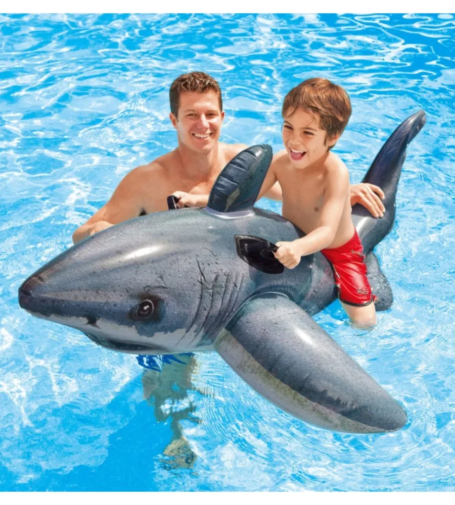 Piscine-Intex Gonfiabile cavalcabile "squalo bianco" cm 173x107 i.7 - cod. 57525np