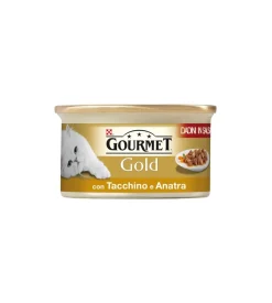 Purina Alimenti Umido Gatto|Gourmet gold dadini - alimento umido per gatto con tacchino e anatra.